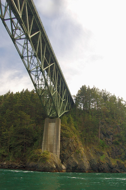 Deception Pass Bridge View From Underneath On Whidbey Island Side Of Deception Pass State Park