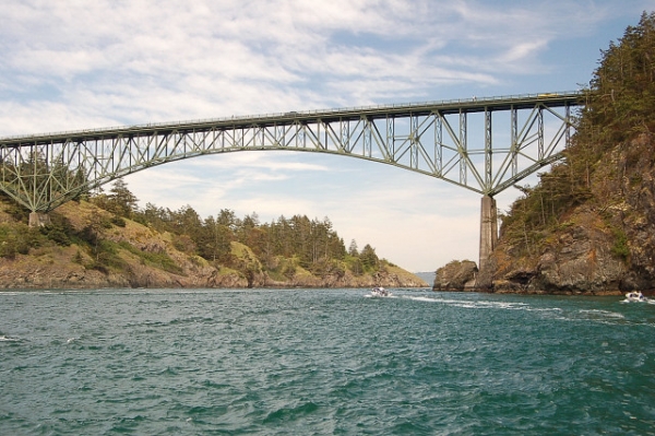 West Side Of Deception Pass Bridge At Deception Pass State Park Between Whidbey Island And Pass Island