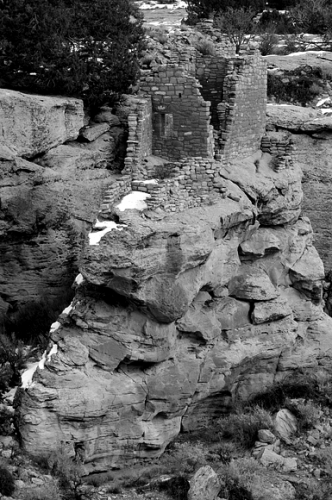 Hovenweep National Monument Park Square Tower Group Ancestral Puebloan Anasazi Ruins Built Onto Cliff Edge