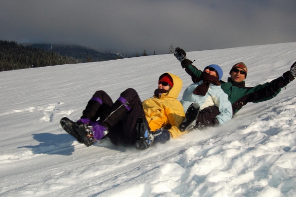 Butt Sledding Train Down Keechelus Lake Dam