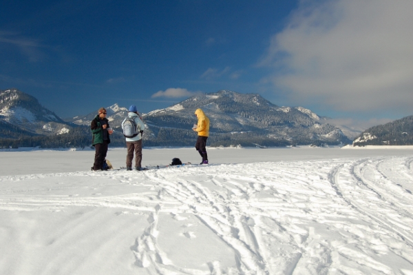 Josh, Aliza, And Karen On Dam Above Keechelus Lake