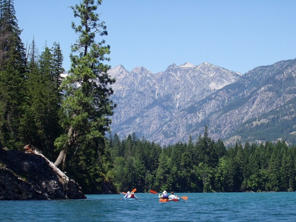 Kayaking On Lake Chelan Near Stehekin