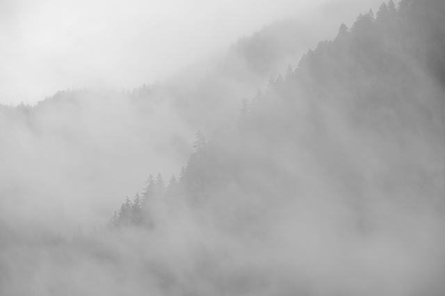 Lake Crescent Olympic National Park Olympic Peninsula Foggy Cloudy Ridges