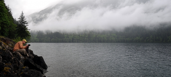 Lake Crescent Olympic National Park Olympic Peninsula Brian Taking Photograph From Shore