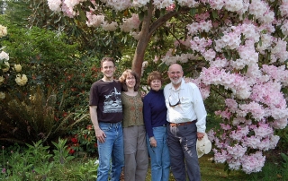 Meerkerk Rhododendron Gardens In Greenbank On Whidbey Island, Family Picture With Scott, Karen, Mom, And Dad