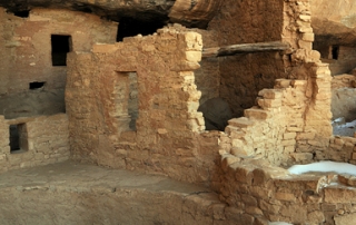 Spruce Tree House Building And Kiva In Ground At Mesa Verde National Park Colorado Ancestral Puebloan Anasazi Ruins