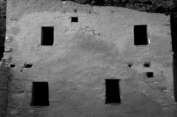 Mesa Verde National Park Colorado Ancestral Puebloan Anasazi Ruins Spruce Tree House Wall With Windows