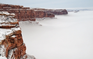 Valley Of The Gods Comb Wash View From Moki Dugway Utah State Route 261 Fog