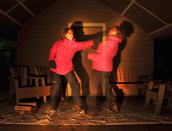 Mount Rainier National Park Mounthaven Rental Cabins Flashlight Photography Porch Fight