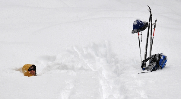 Mount Rainier National Park Westside Road Cross-Country Skiing Buried In Snow