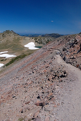 First Burroughs On Burroughs Mountain Trail Past Sunrise And Frozen Lake In Mount Rainier National Park