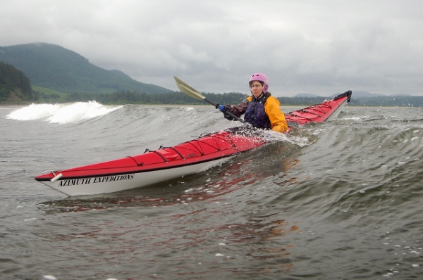 Karen Surfing Waves Off Hobuck Beach, Olympic Peninsula, Makah Indian Reservation