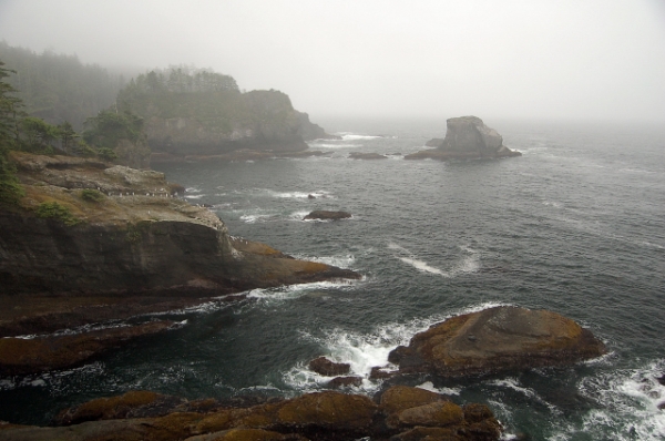 View From Cape Flattery On The Olympic Peninsula, Looking Out Over Rock Formations To The Pacific Ocean