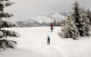 Crossing Country Skiing To Dam At East End Of Keechelus Lake On That Dam Loop Trail, From Price Creek Parking Lot