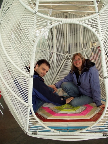 Dan And Kristin In Pedro Reyes' Capula At Seattle Olympic Sculpture Park