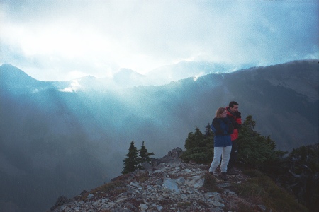 Kathy And Greg On Summit Of Silver Peak, Cascade Mountains