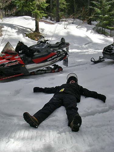 Snowmobiling Wenatchee National Forest Service Road NFD 4818 By Kachess Lake snowmobile Rest In Snow By Dan