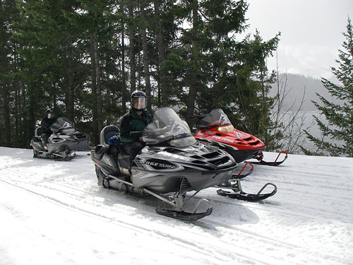 Snowmobiling Above Kachess Lake On Wenatchee National Forest service Road NFD 4818