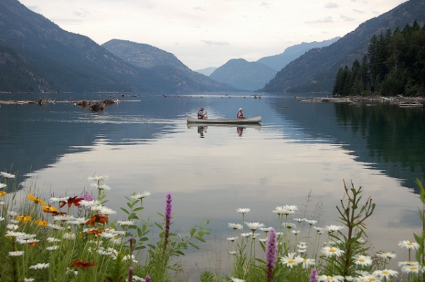 Mom And Dad Canoeing On Lake Chelan, Stehekin