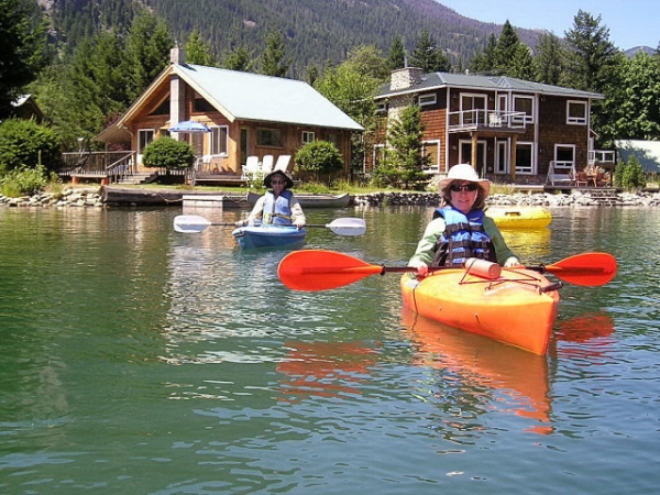 Scott And Karen Kayaking On Lake Chelan, Stehekin