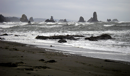 Giant's Graveyard Viewed From Third Beach Near La Push On Olympic Peninsula By Pacific Ocean Beach