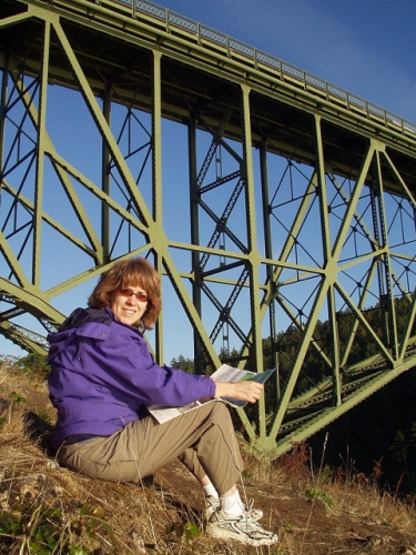 Karen Under Deception Pass Bridge Between Whidbey Island, Canoe Island, And Fidalgo Island