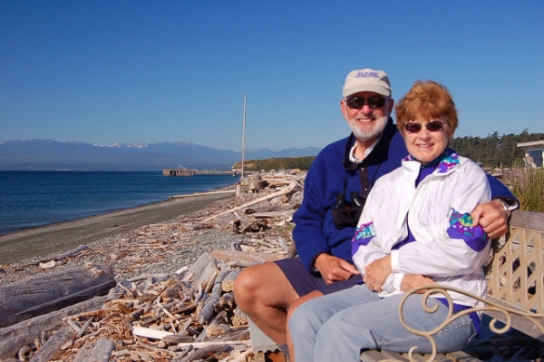 Mom And Dad On Beach Of Admiralty Bay By Keystone Ferry Landing On Whidbey Island