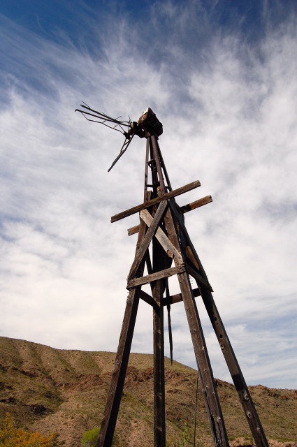 Remnants Of Windmill At Sam Nail Ranch In Big Bend National Park, Texas