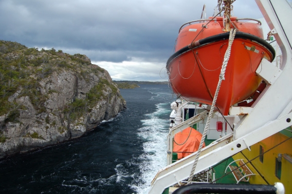 Onboard Navimag Ferry Magallenes Going Through Paso White / Pass Near Parque Nacional Bernardo O'Higgins / National Park, Chile