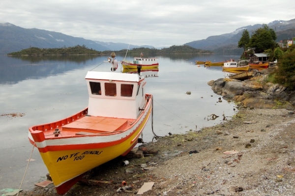 Boats From The Indigenous Town Of Puerto Eden By Nacional Parque Bernardo O'Higgins / National Park, Chile