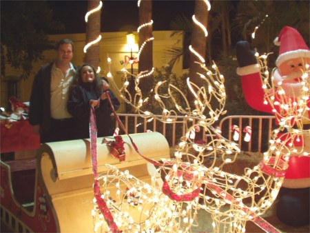 Jim And Monica On Christmas Sleigh In Downtown San Jose Del Cabo, Baja California Sur, Mexico