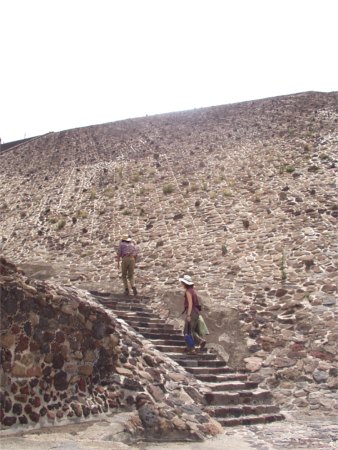 Ascending Piramide Del Sol (Pyramid Of The Sun), Teotihuacan, Mexico