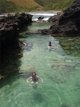 Karen And Mom Swimming In Protected Salt Water Pool On Coast, St. Croix, Virgin Islands