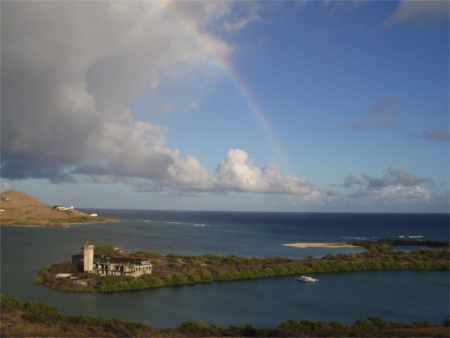 View From Villa Soleil Of Rainbow Over Salt River Bay, St. Croix, Virgin Islands