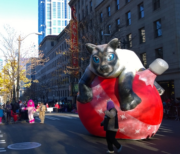 Seattle Macy's Thanksgiving Parade cat float