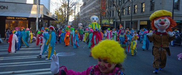 Seattle Macy's Thanksgiving Parade clowns