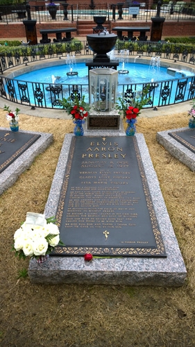 Graceland Elvis Presley grave site tombstone Memphis Tennessee