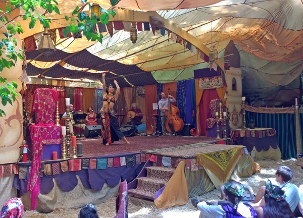 Oregon Country Fair in Eugene with bellydancer and music performance