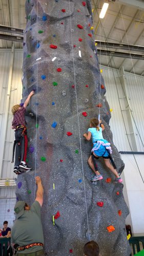 Climbing faux rock wall at Naval Air Station Whidbey Island Open House Oak Harbor