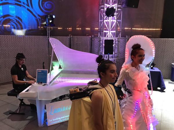 Seattle Mini Maker Faire luminescent piano and electric costumes