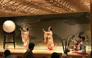 Geisha performers at Happoen Garden in Tokyo Japan