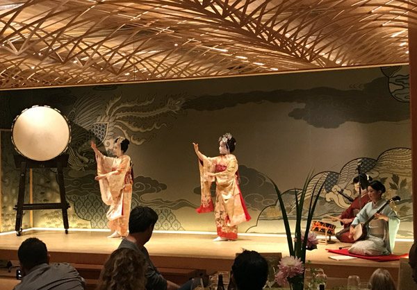 Geisha performers at Happoen Garden in Tokyo Japan