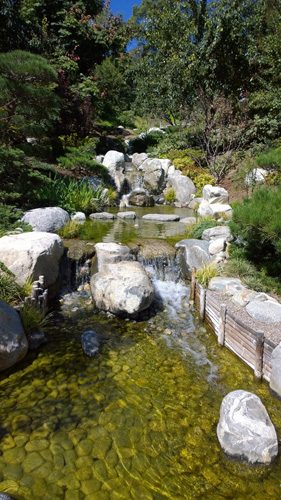 Japanese Friendship Garden San Kei En waterfalls in Balboa Park San Diego