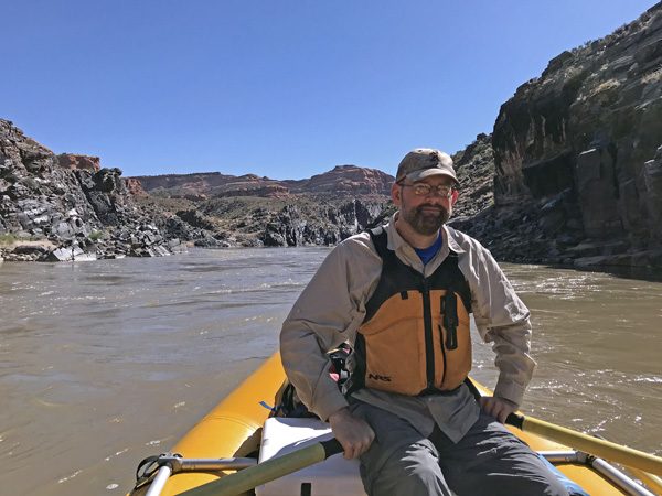 Guide on oars rafting Westwater Canyon on Coloarado River Utah