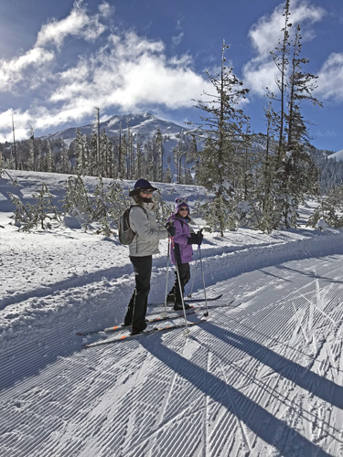 Cross-country skiing on Mt Bachelor Nordic Ski Center trails