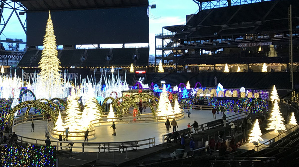 Enchant ice skating rink at Seattle Mariners baseball stadium Safeco Field
