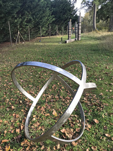 Monarch Sculpture Park in Tenino metal rings sculpture