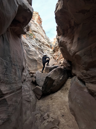 Cottonwood Wash in Capitol Reef National Park boulder climbing