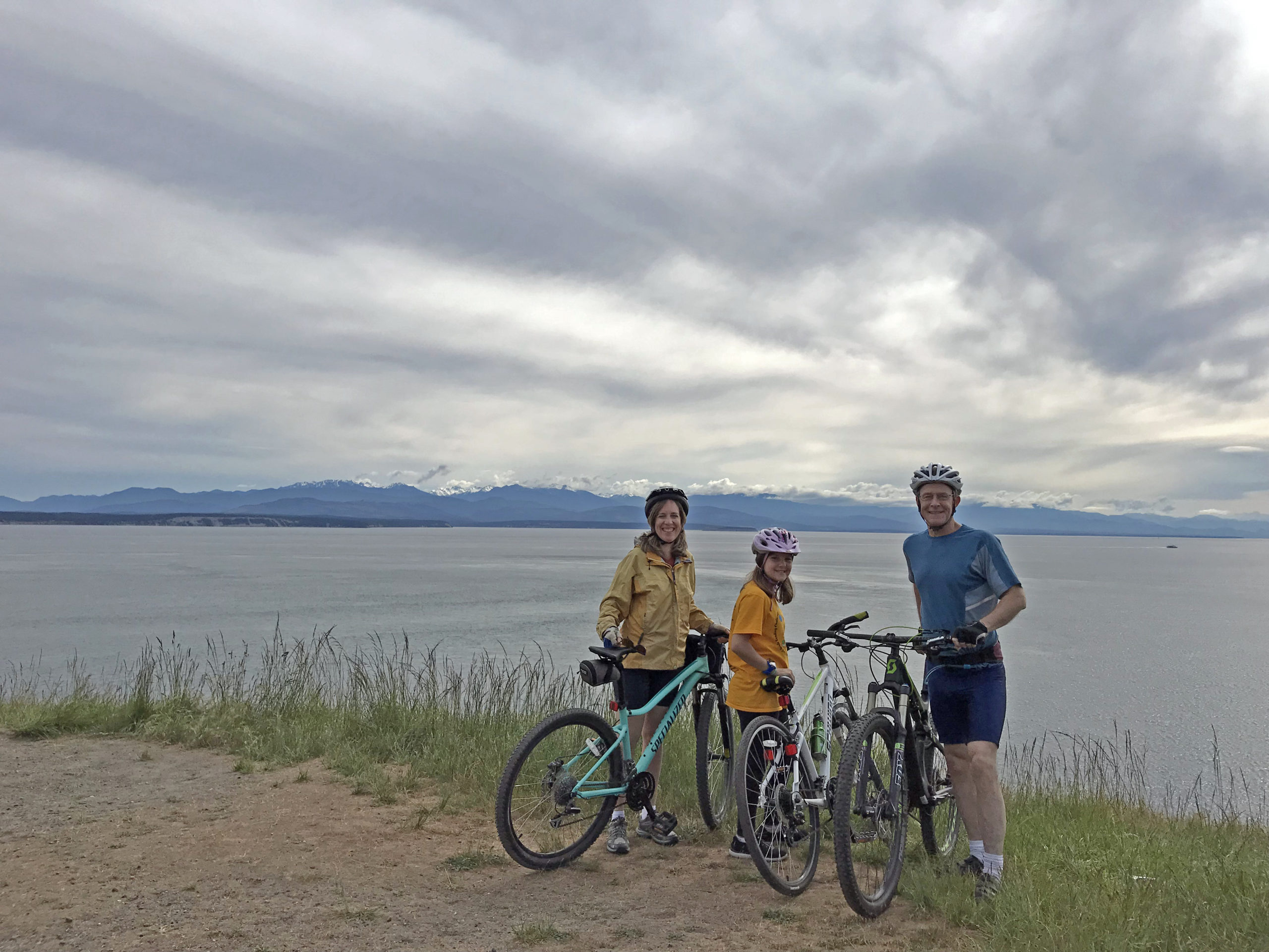 Mountain biking in Fort Ebey State Park to bluff